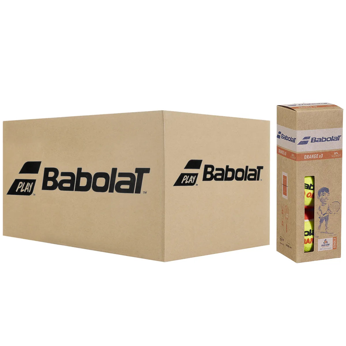 Cartone da 24 Tubetti da 3 Palline Babolat Arancione