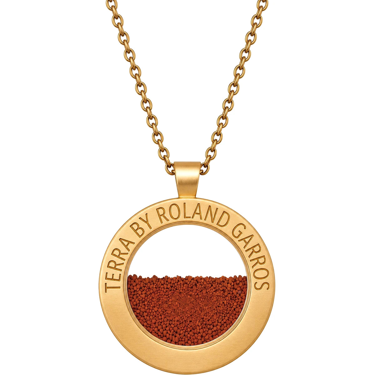 COLLANA E MEDAGLIA TERRA ACCESS ACCIAIO DORATO OPACO SENZA PIETRA GRANDE MODELLO