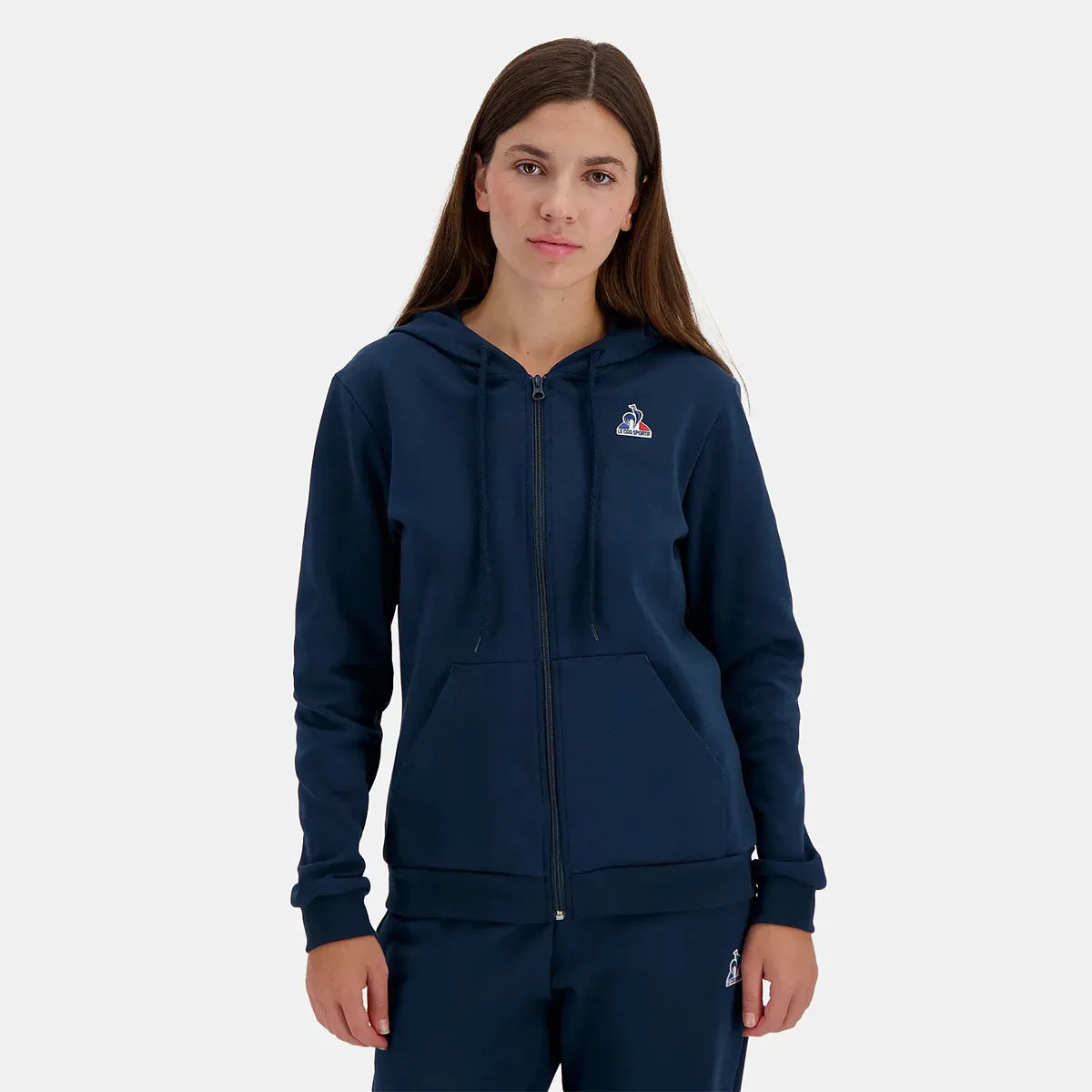 Felpa Le Coq Sportif Donna Essenziale Fz Con Cappuccio