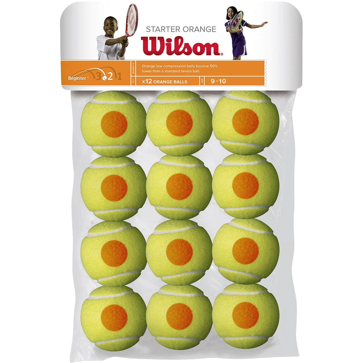 Sacchetto da 12 Palline Wilson Starter Arancione