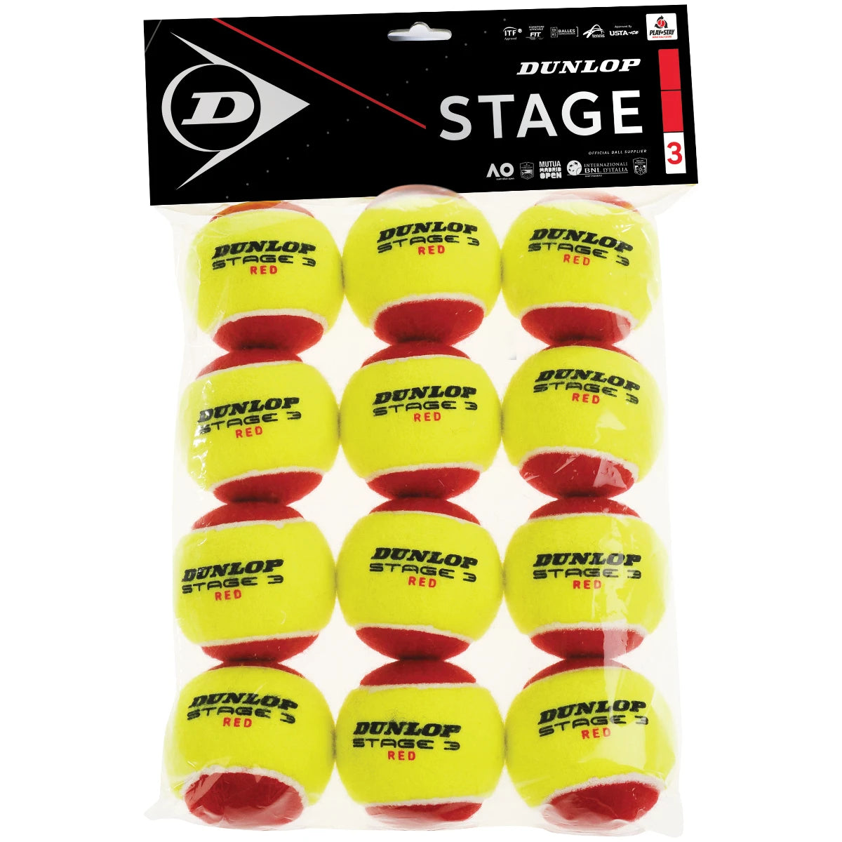 Sacchetto da 12 Palline da tennis Dunlop Mini Stage 3