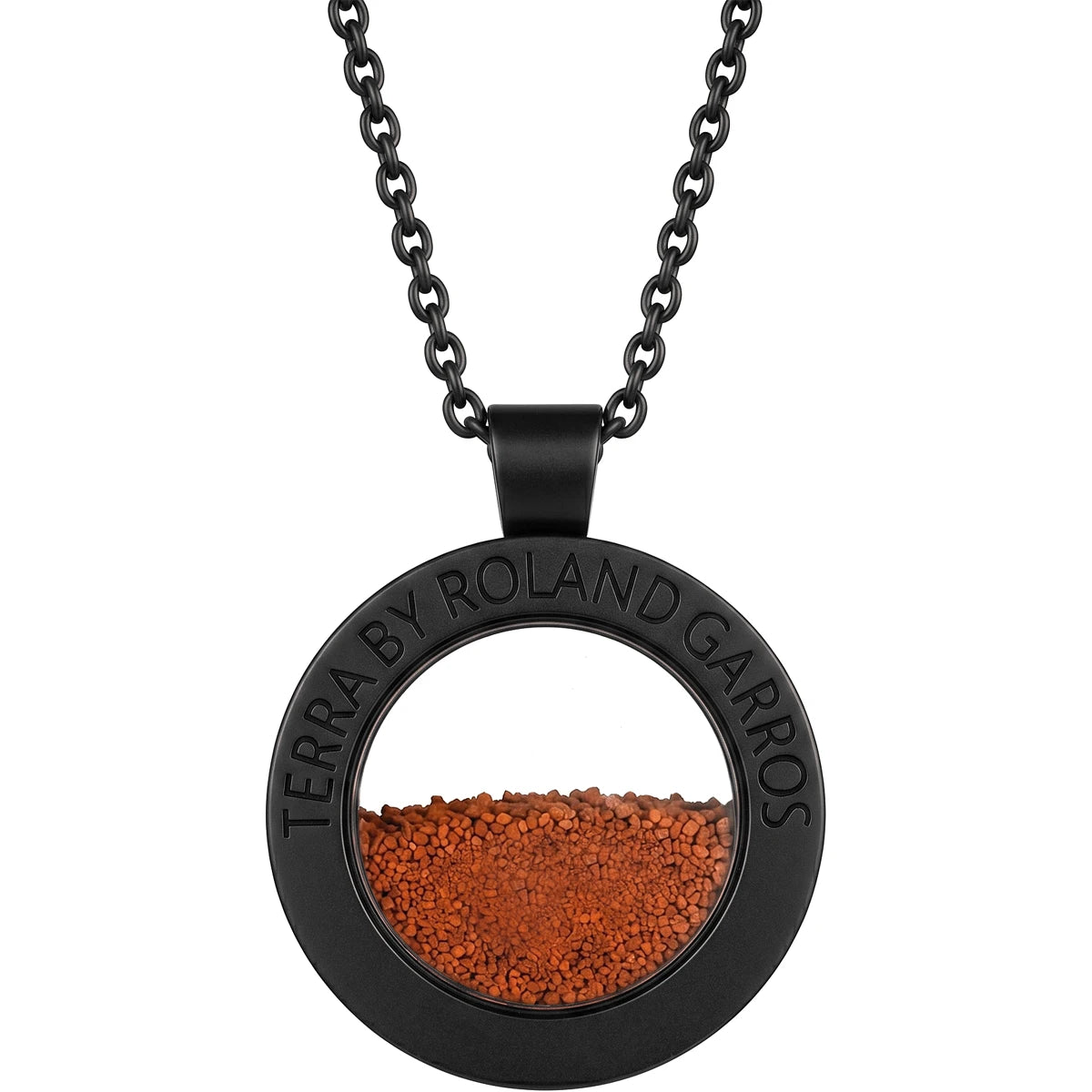 Collana e Medaglia Terra Access Acciaio Nero Opaco senza Pietra Grande Modello