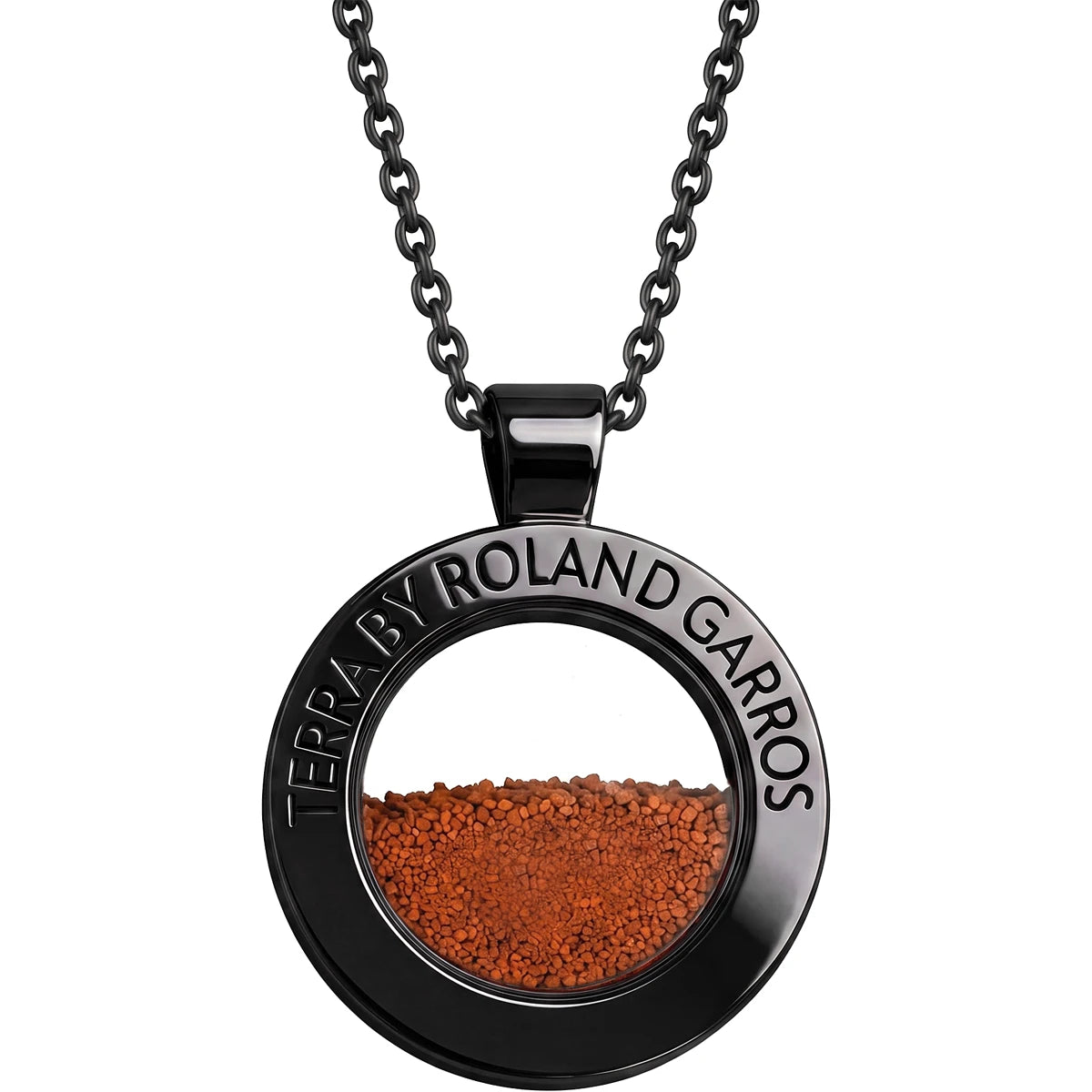 COLLANA E MEDAGLIA TERRA ACCESS ACCIAIO NERO LUCIDO SENZA PIETRA GRANDE MODELLO