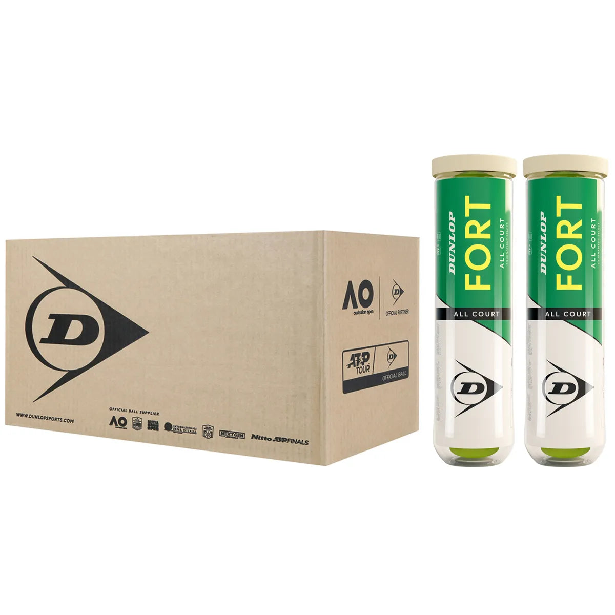 Cartone da 9 Bipack da 4 Palline Dunlop Fort Tournament Select