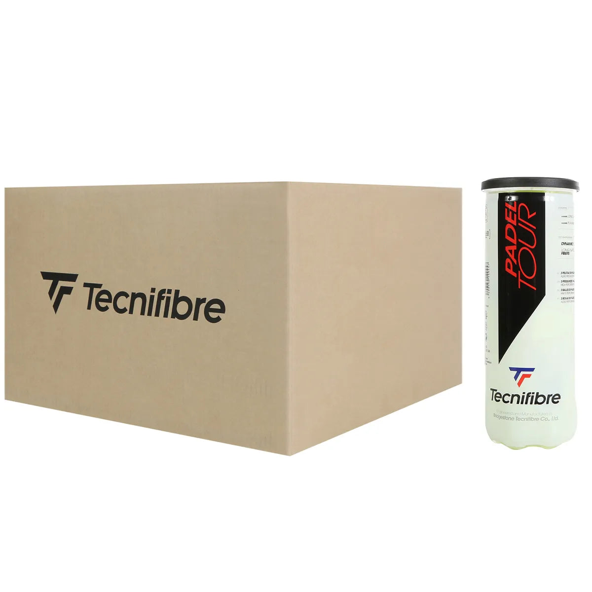 Cartone da 24 Tubetti da 3 Palline da padel Tecnifibre Tour