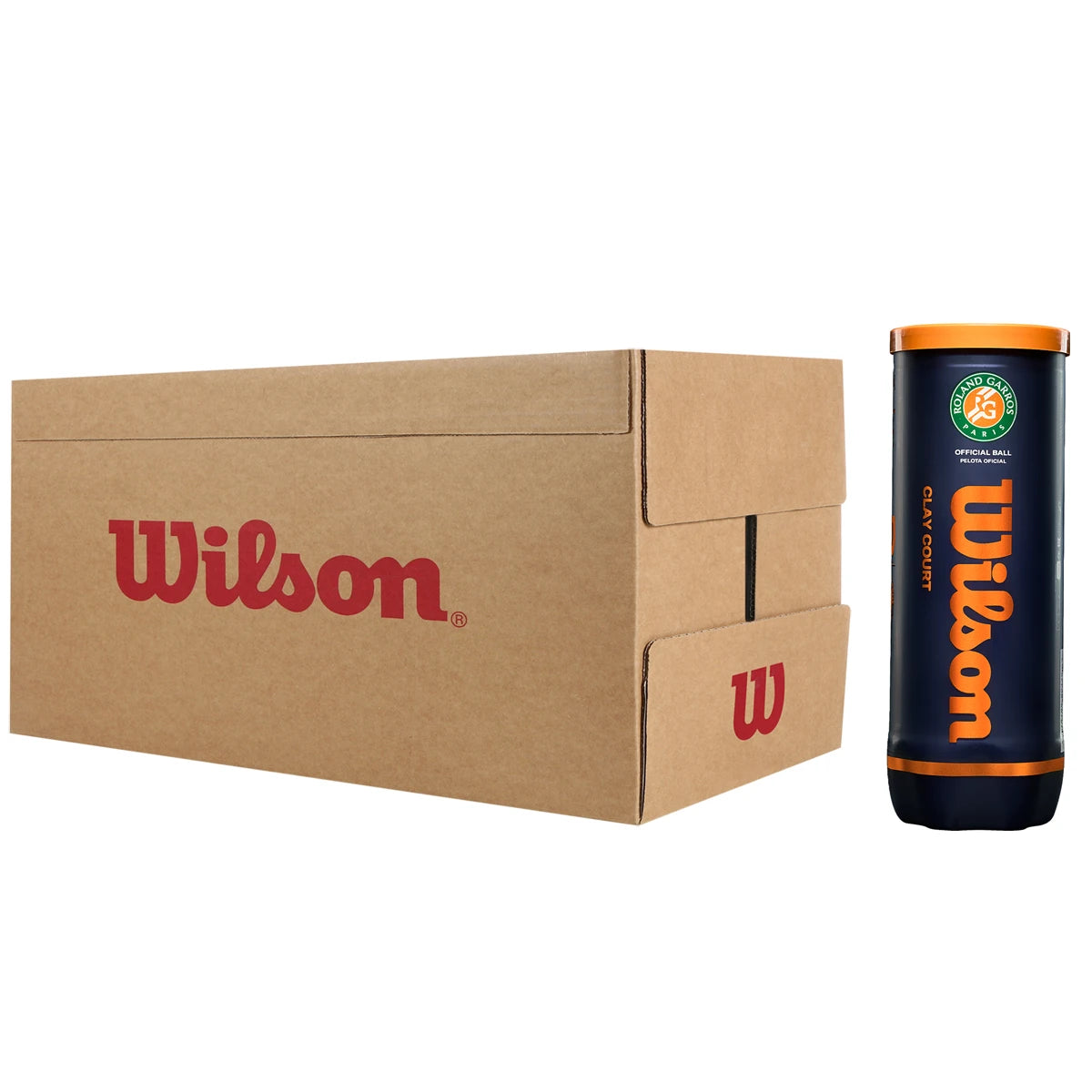 Cartone da 24 Tubetti da 3 Palline Wilson Roland Garros Official Clay