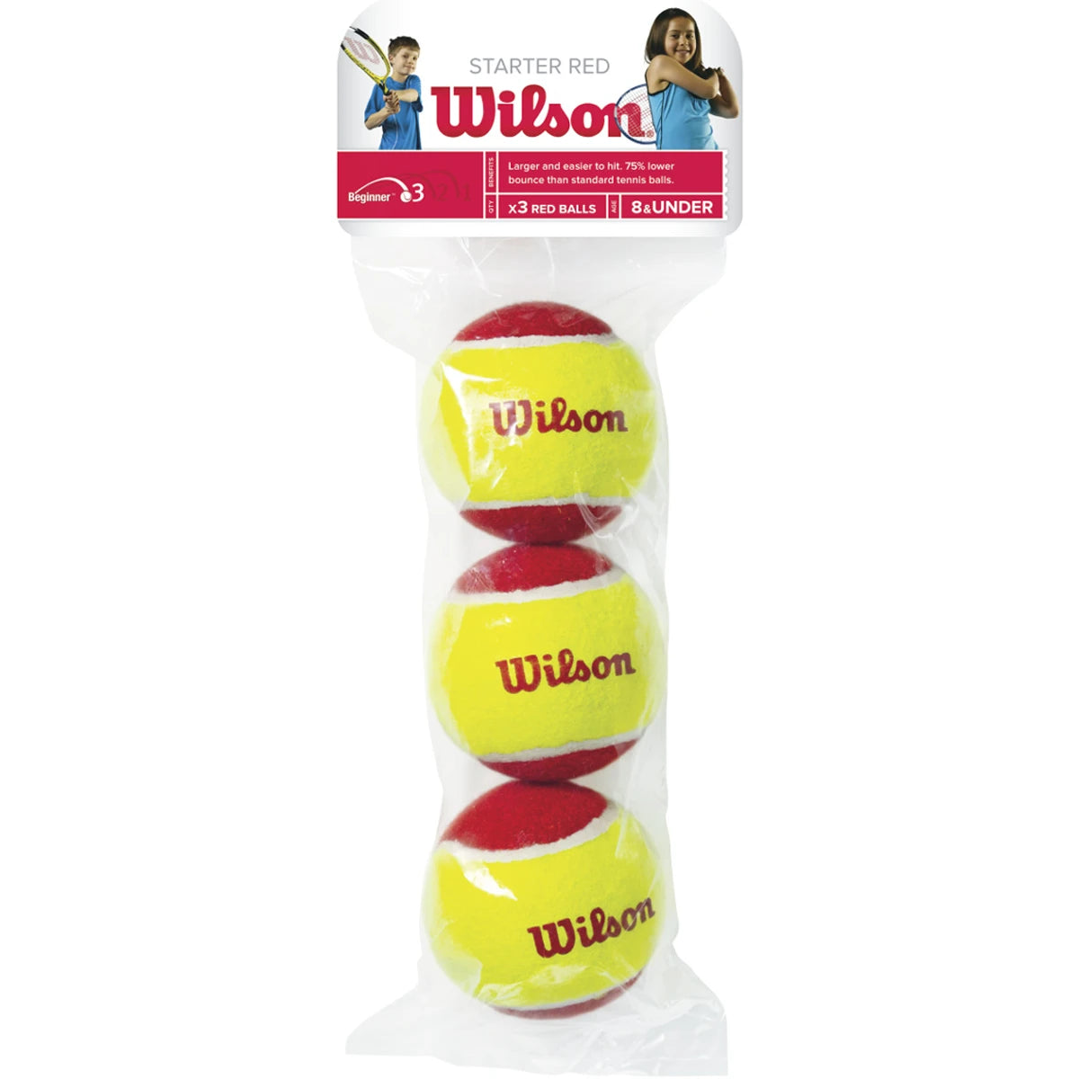 Sacchetto da 3 Palline da tennis Wilson Starter Red