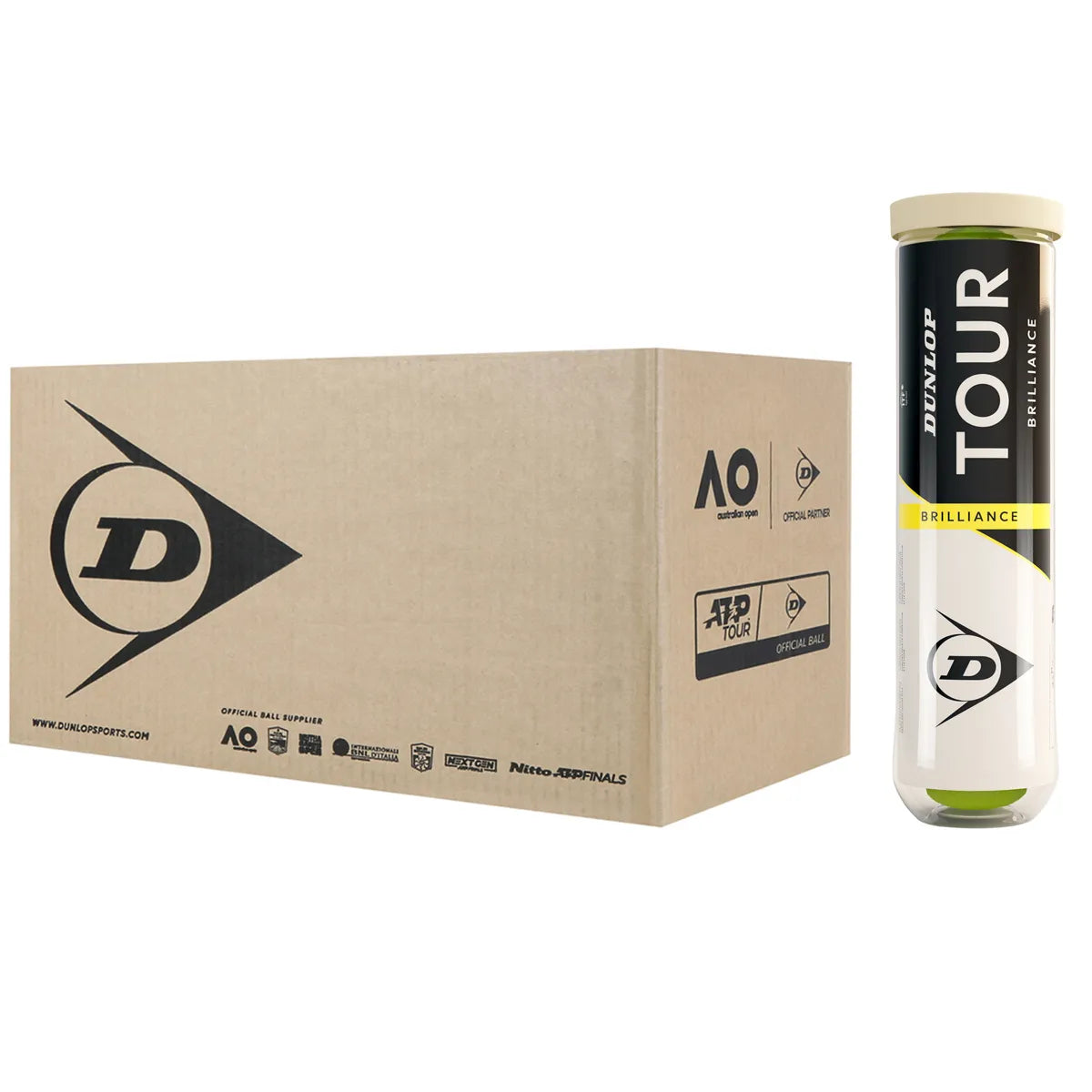 Scatola da 18 Tubetti da 4 Palline Dunlop Tour Brillance