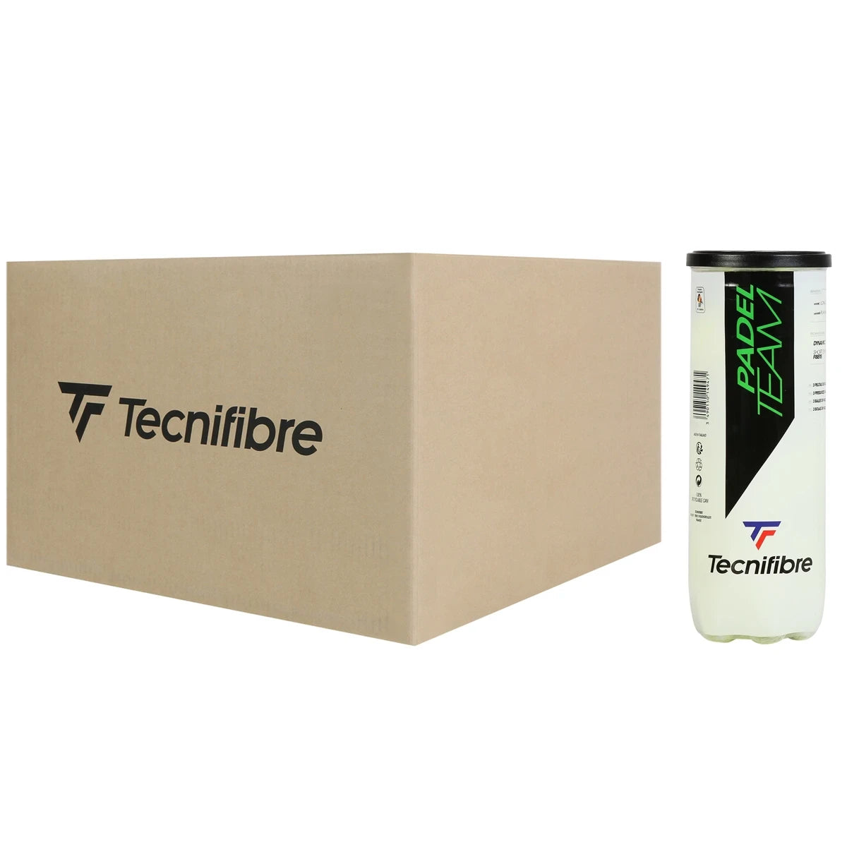 Cartone da 24 Tubetti da 3 Palline da padel Tecnifibre Team