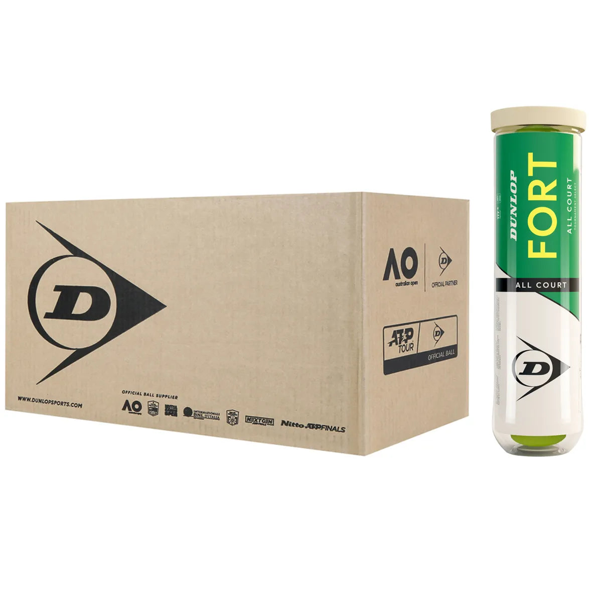 Cartone da 18 Tubetti da 4 Palline Dunlop Fort Tournament Select