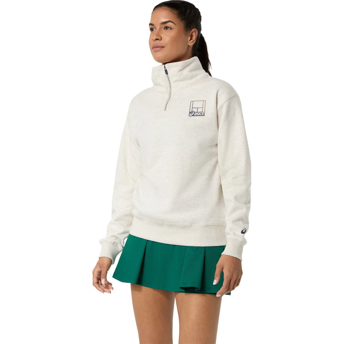 Felpa Asics Donna Corta Graphic 1/2 Zip