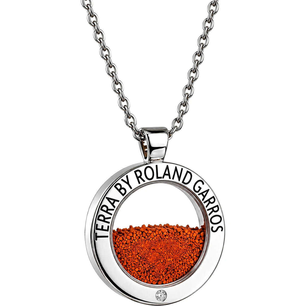 COLLANA E MEDAGLIA TERRA ACCESS ACCIAIO LUCIDO 1 PIETRA GRANDE MODELLO