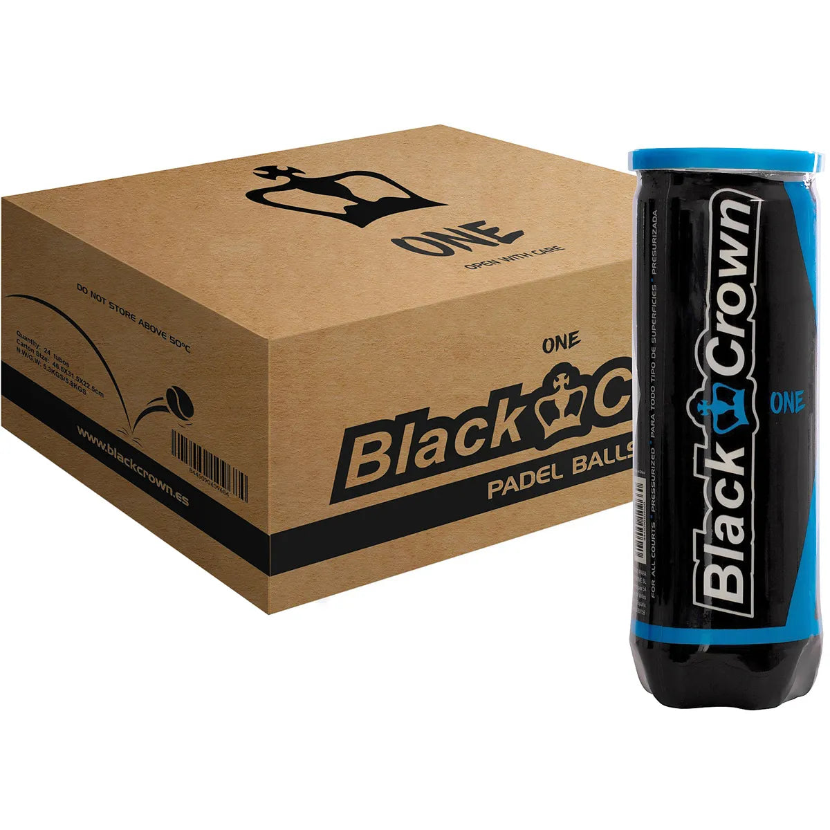 Cartone da 24 Tubetti di Palline da padel Black Crown One