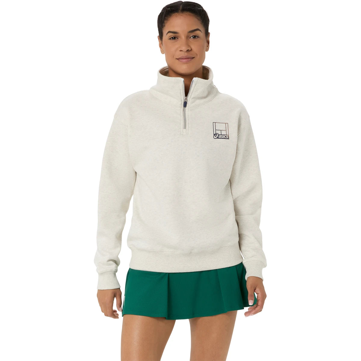 Felpa Asics Donna Corta Graphic 1/2 Zip