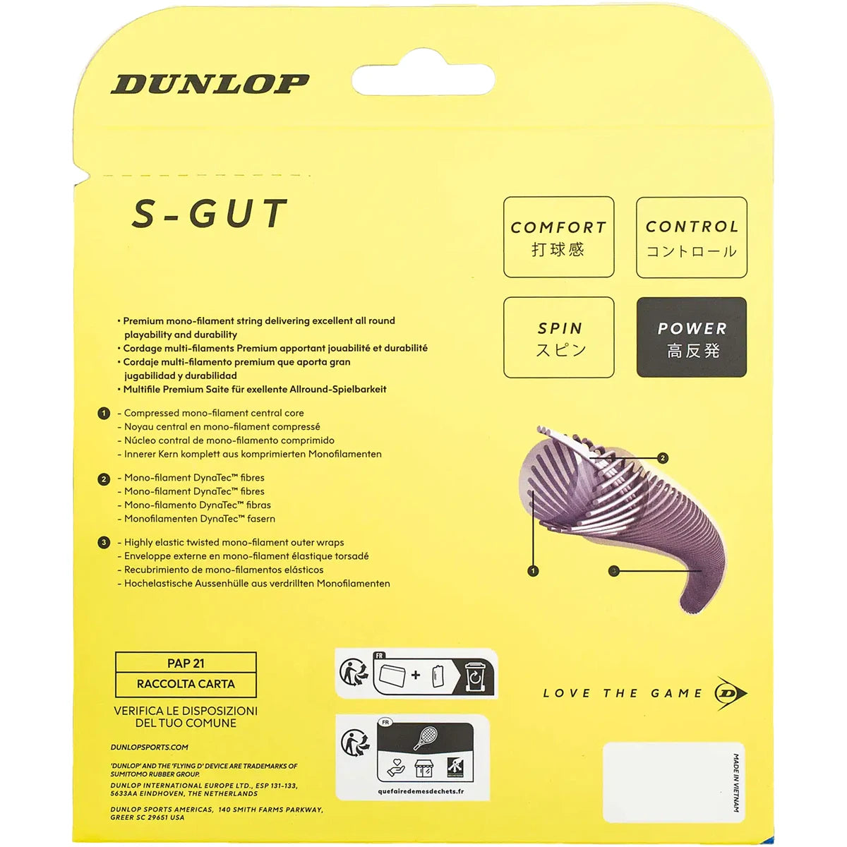 Corda Dunlop Atp S-Gut (12 Metri)