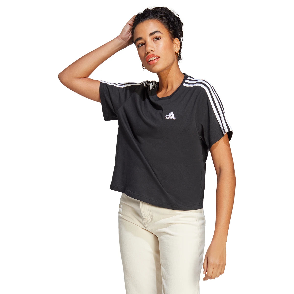 T-Shirt adidas Donna 3 Strisce Crop Top