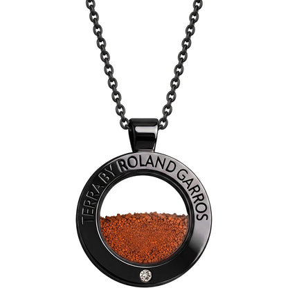 Collana e Medaglia Terra Access Acciaio Nero Lucido 1 Pietra Piccolo Modello