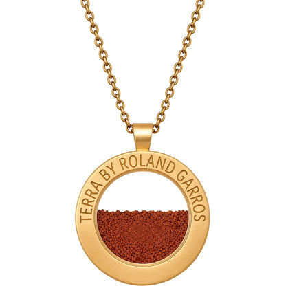 COLLANA E MEDAGLIA TERRA ACCESS ACCIAIO DORATO OPACO SENZA PIETRA GRANDE MODELLO