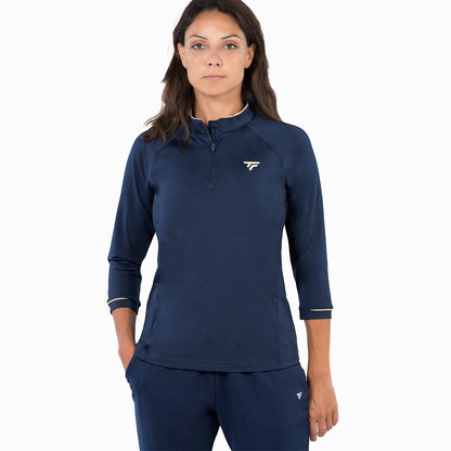 Felpa Tecnifibre Donna Thermo Zip Manica 3/4 Marine