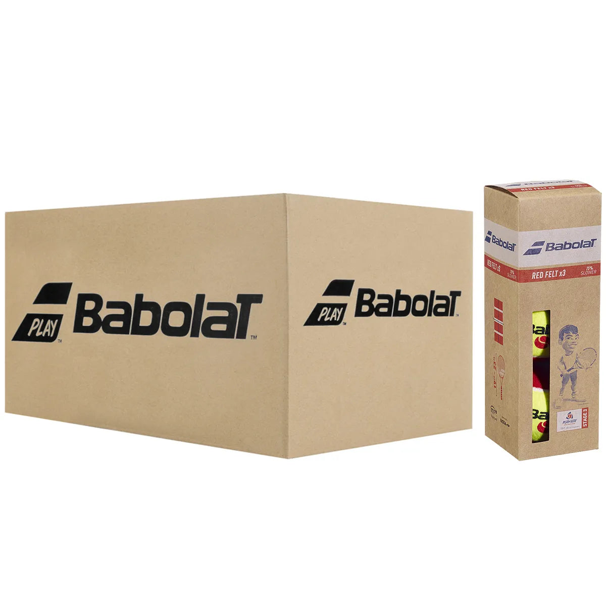 Scatola da 24 Tubetti da 3 Palline Babolat Red Felt