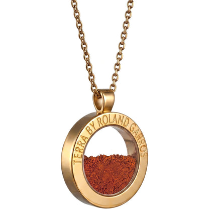 COLLANA E MEDAGLIA TERRA ACCESS ACCIAIO DORATO OPACO SENZA PIETRA GRANDE MODELLO