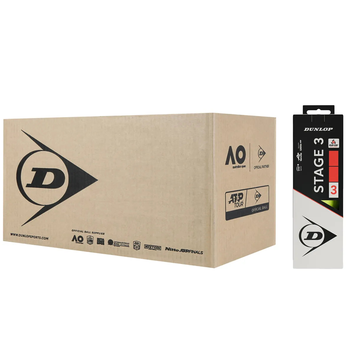 Cartone da 24 Sacchetti da 3 Palline Dunlop Mini Tennis Stage 3