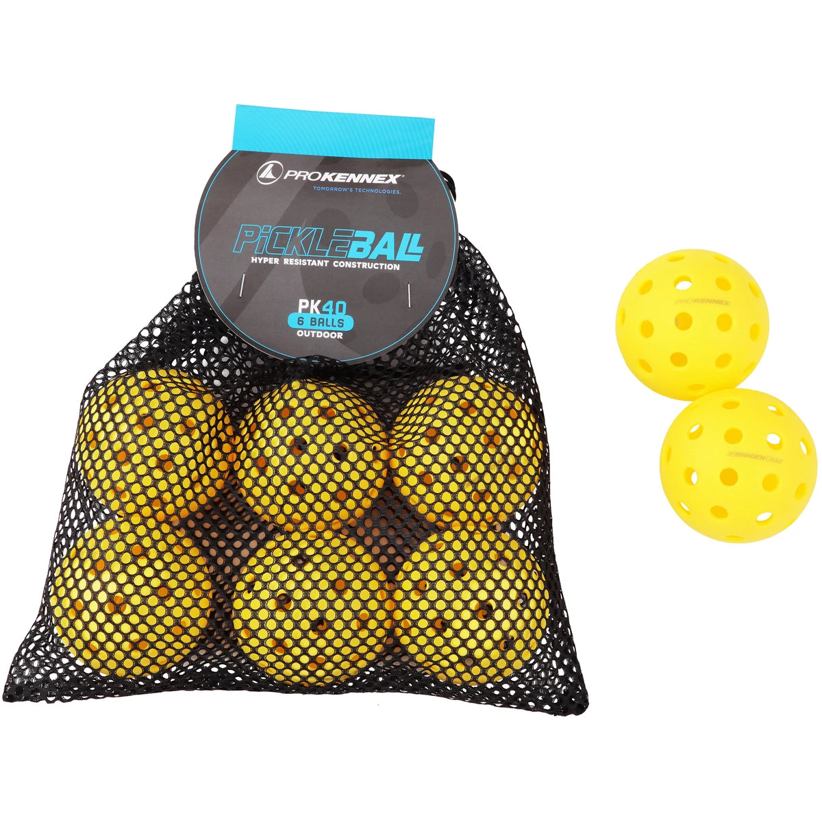 Confezione da 6 Palline da pickleball Pro Kennex Outdoor (40 Fori)