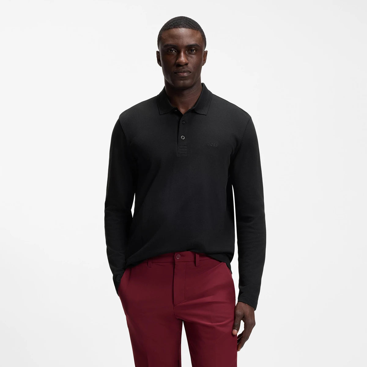 Polo Boss Maniche Lunghe Plisy