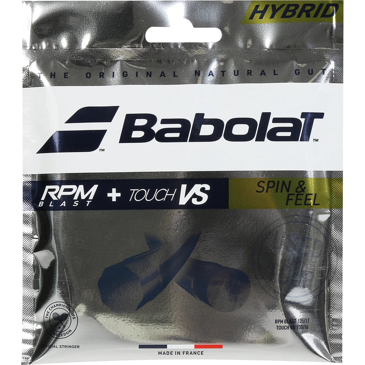 Corda Babolat Ibrida Rpm Blast (1,25Mm) + Touch Vs (1,30Mm)