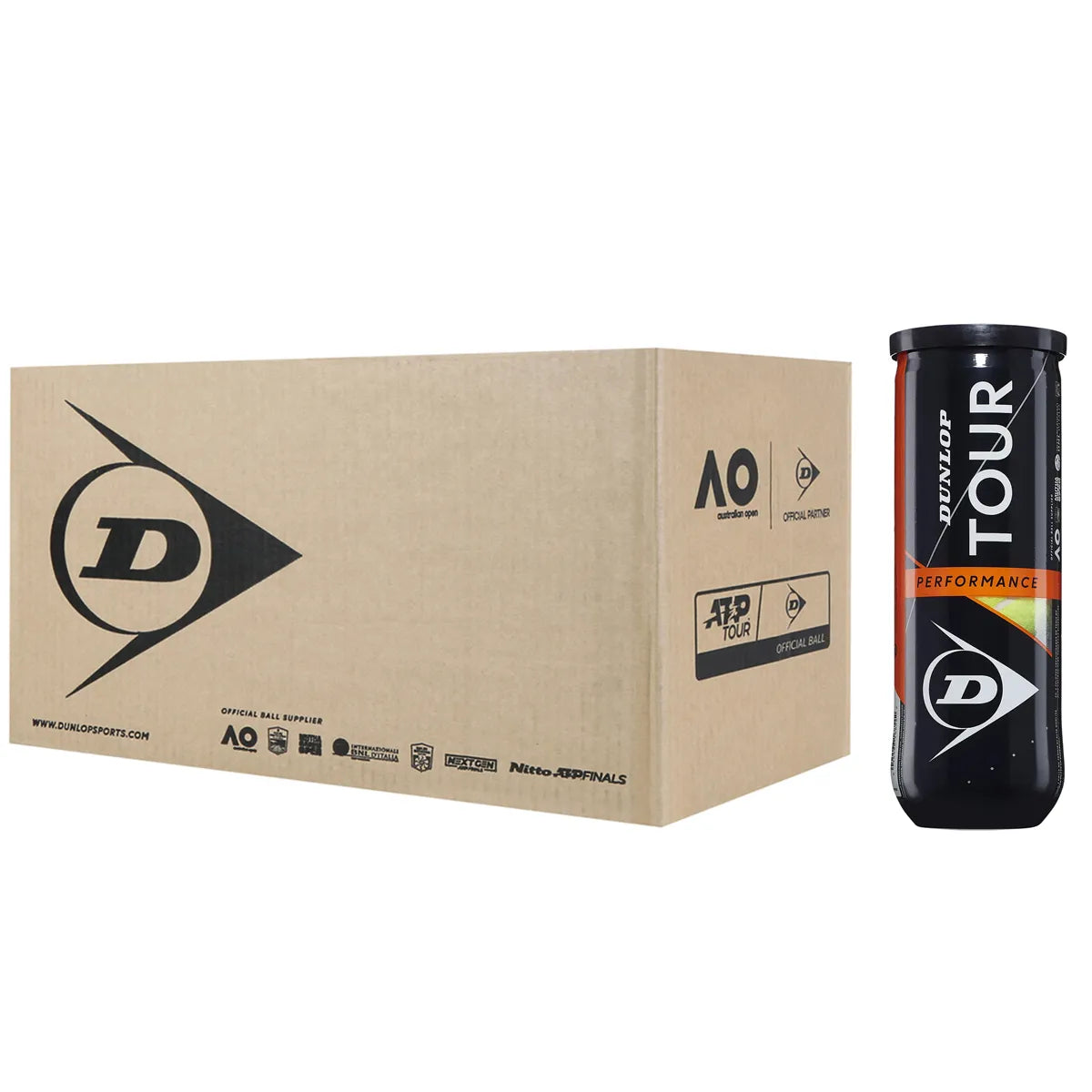 Scatola da 24 Tubetti da 3 Palline Dunlop Tour Performance