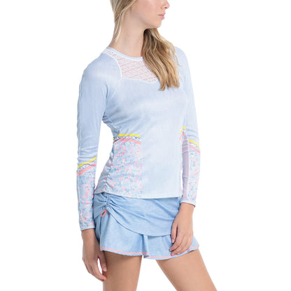 T-Shirt Lucky In Love Donna Chambray Blossom Maniche Lunghe Liberty In Love