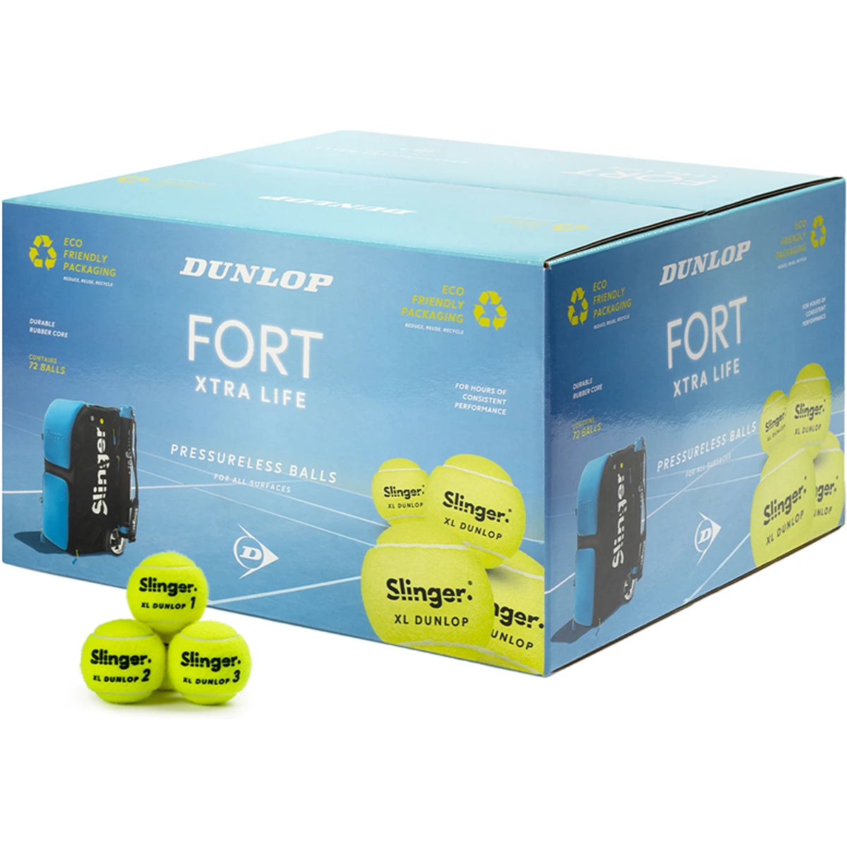 Cartone da 72 Palline Dunlop Fort Xtra Life senza Pressione