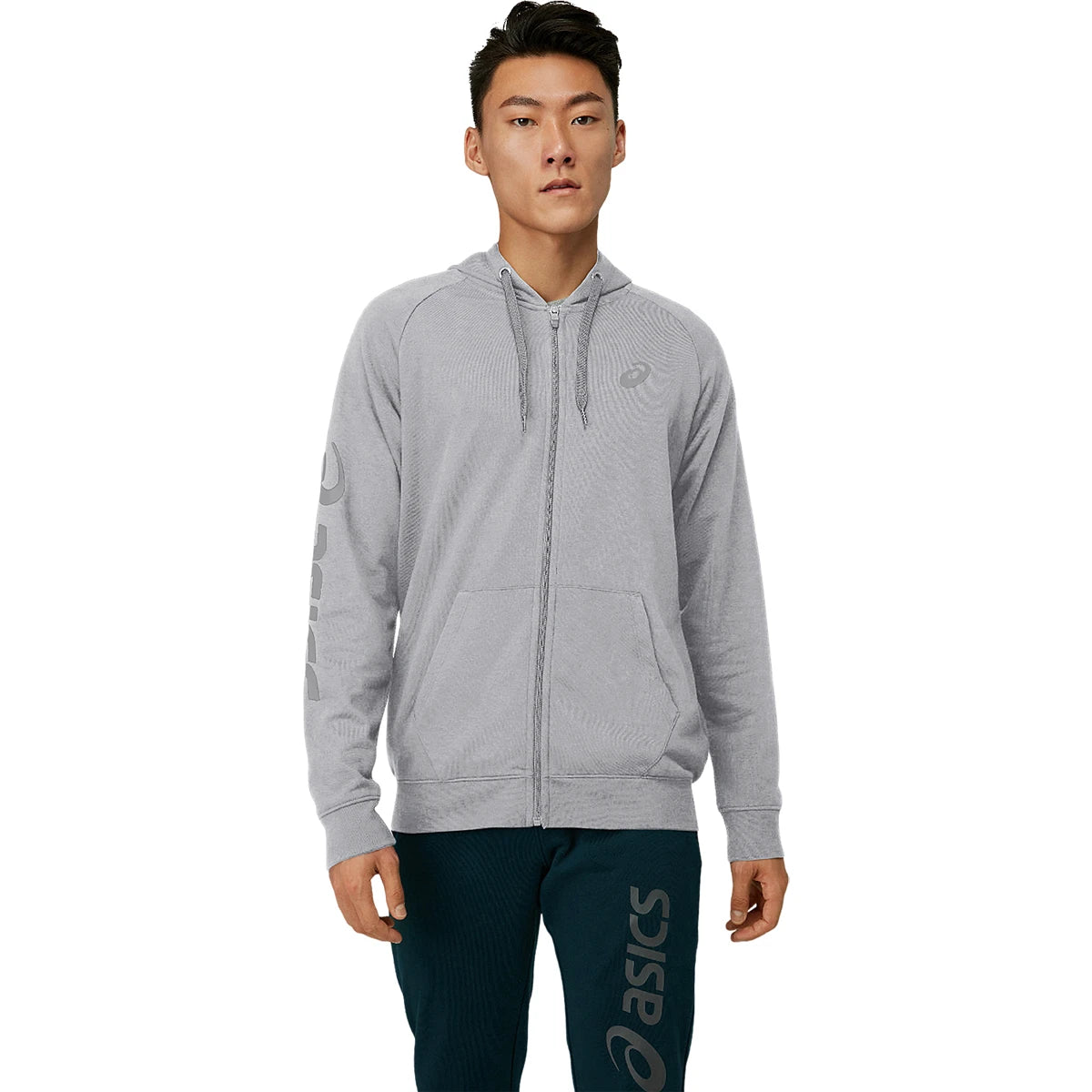 Felpa Asics Big Logo con Cappuccio Full Zip Training
