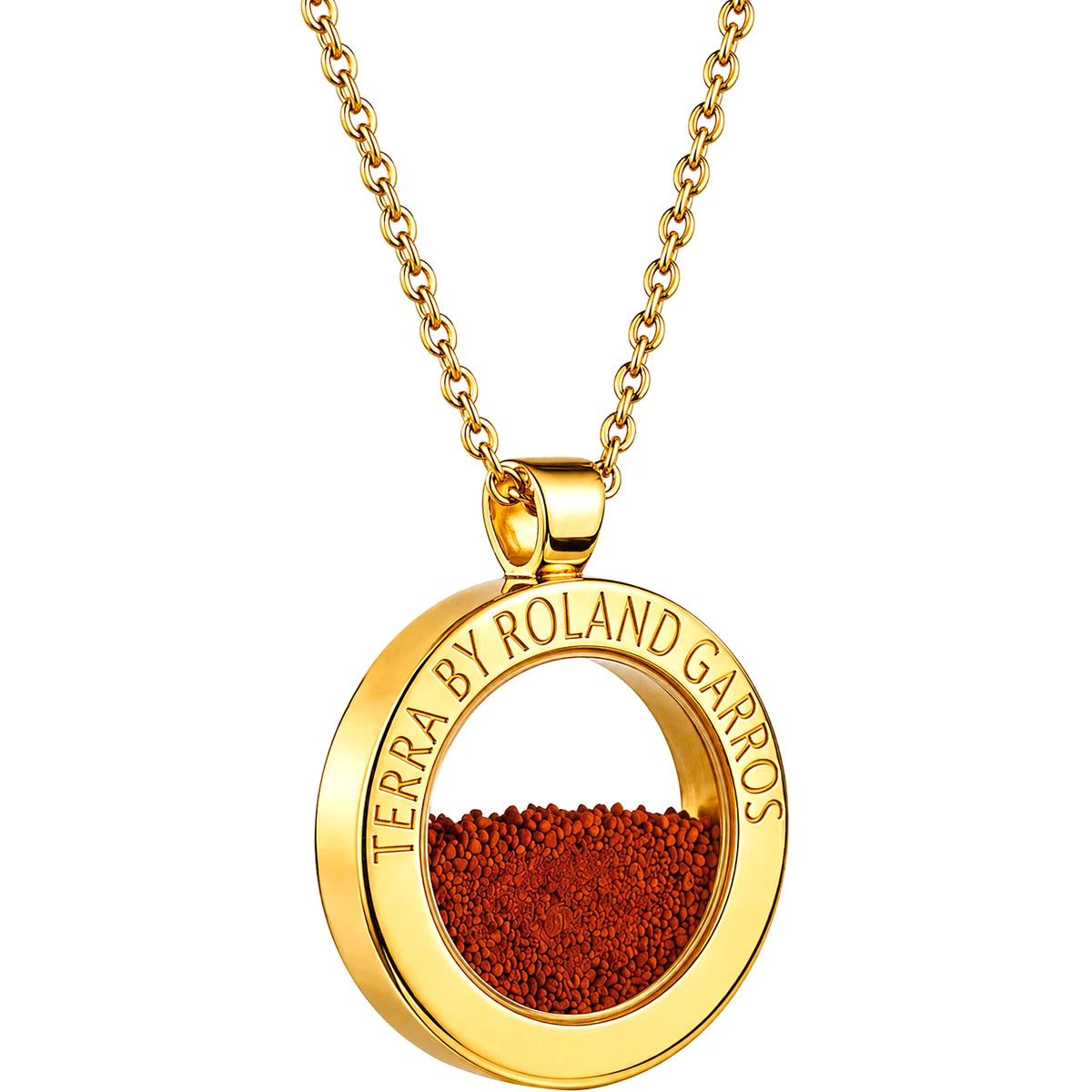 COLLANA E MEDAGLIA TERRA ACCESS ACCIAIO DORATO LUCIDO SENZA PIETRA GRANDE MODELLO