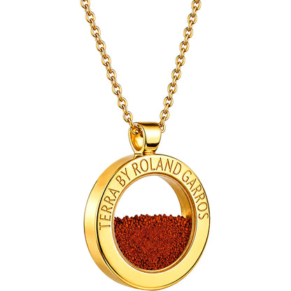 COLLANA E MEDAGLIA TERRA ACCESS ACCIAIO DORATO LUCIDO SENZA PIETRA GRANDE MODELLO