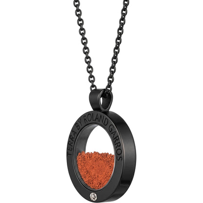 Collana e Medaglia Terra Access Acciaio Nero Opaco 1 Pietra Piccolo Modello