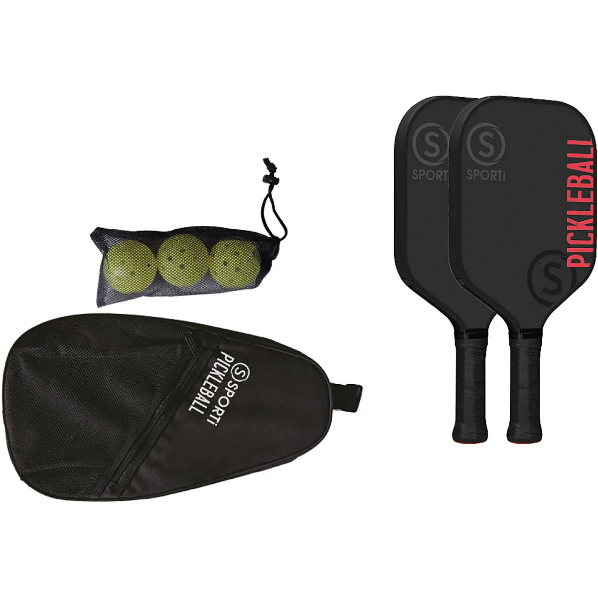 Kit Pickleball Outdoor : Racchette + Palline + Borsa da Trasporto