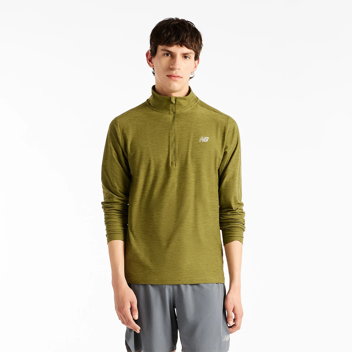 T-Shirt Maniche Lunghe New Balance 1/4 Zip Sport Essentials