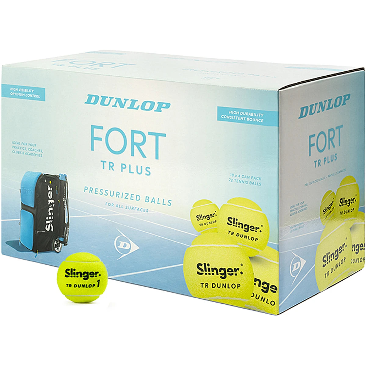 Cartone da 72 Palline Dunlop Fort Tr Plus Pressurizzate