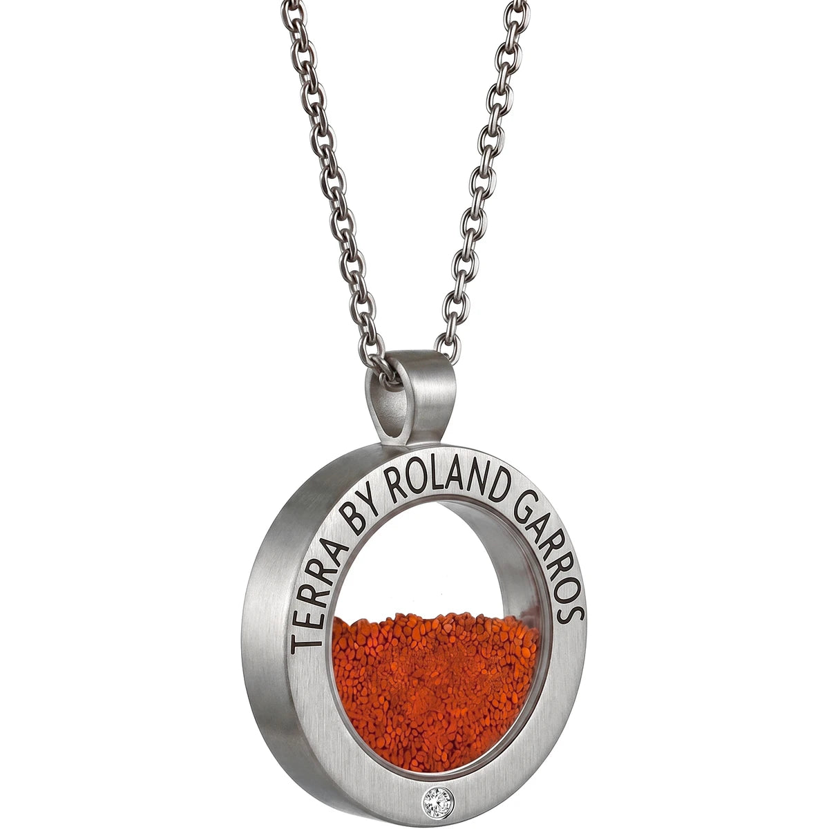 Collana e Medaglia Terra Access Acciaio Opaco 1 Pietra Grande Modello