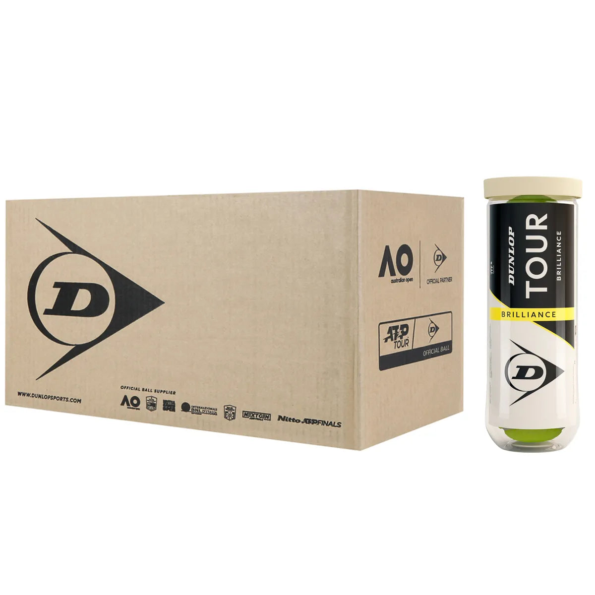 Cartone da 24 Tubetti da 3 Palline Dunlop Tour Brilliance