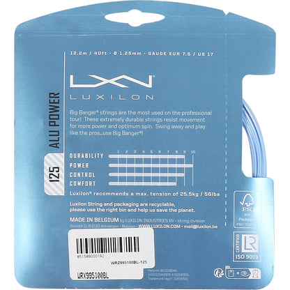 Corda Luxilon Big Banger Alu Power Ice Blue (12 Metri)
