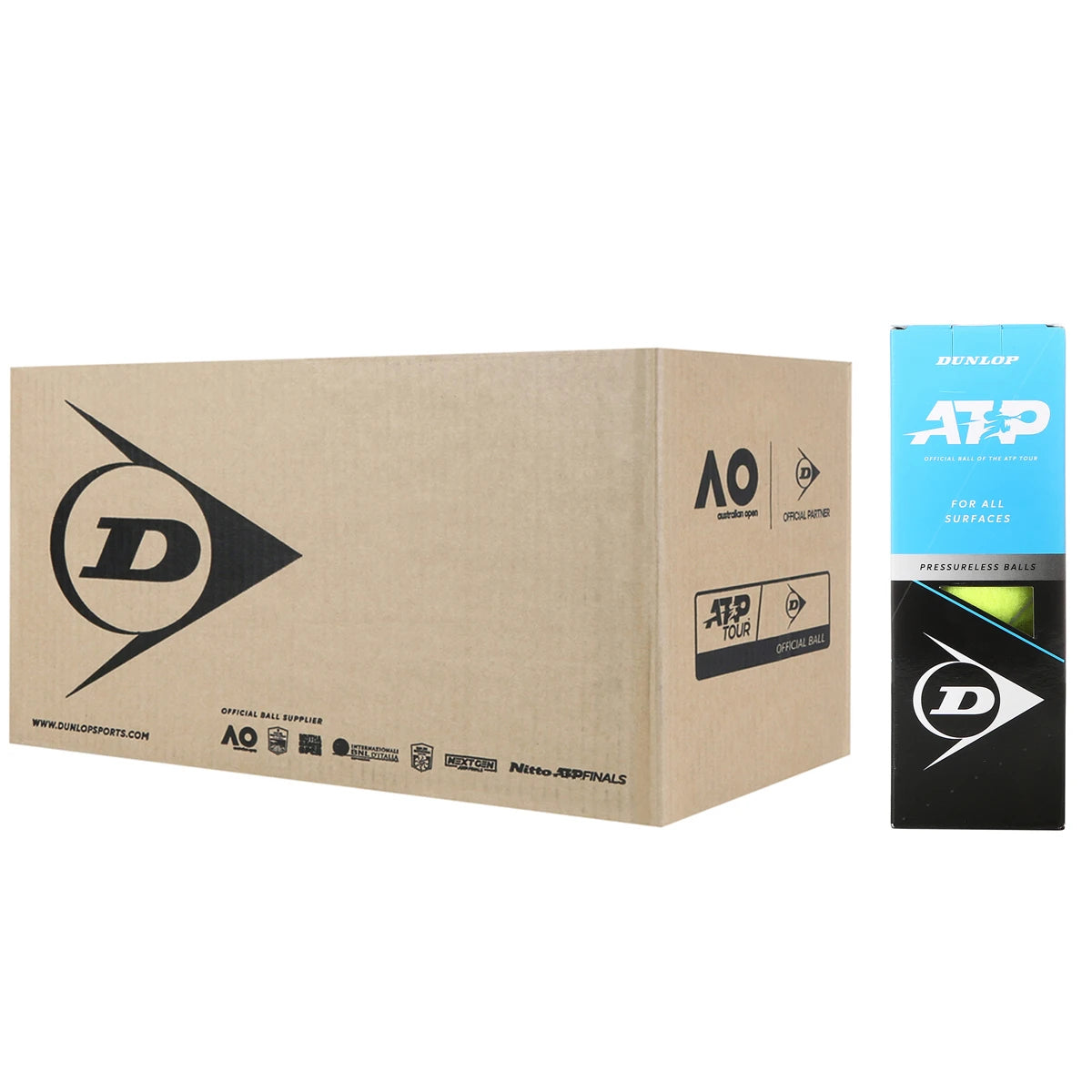 Cartone da 24 Tubetti da 3 Palline Dunlop Atp senza Pressione