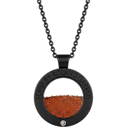 Collana e Medaglia Terra Access Acciaio Nero Opaco 1 Pietra Piccolo Modello
