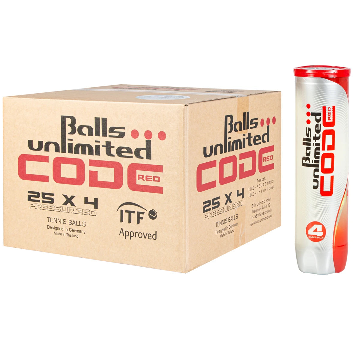 Cartone da 25 Tubetti da 4 Palline Unlimited Code Red