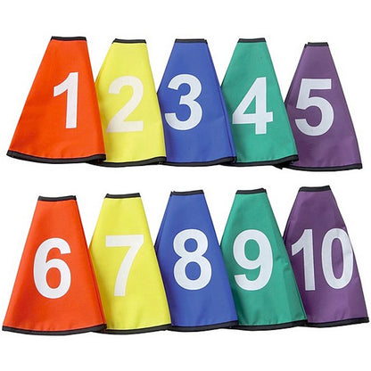 Set da 10 Colletti di Coni Numerati da 1 a 10