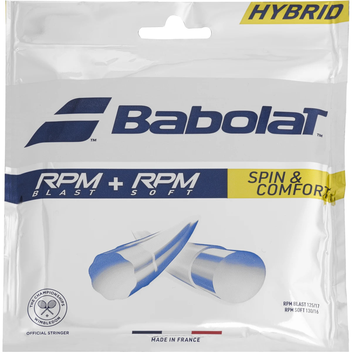 Corda Babolat Hybride Rpm Blast (1.25Mm) + Rpm Soft (1.30Mm)