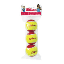 SACCHETTO DI 3 PALLINE WILSON STARTER RED
