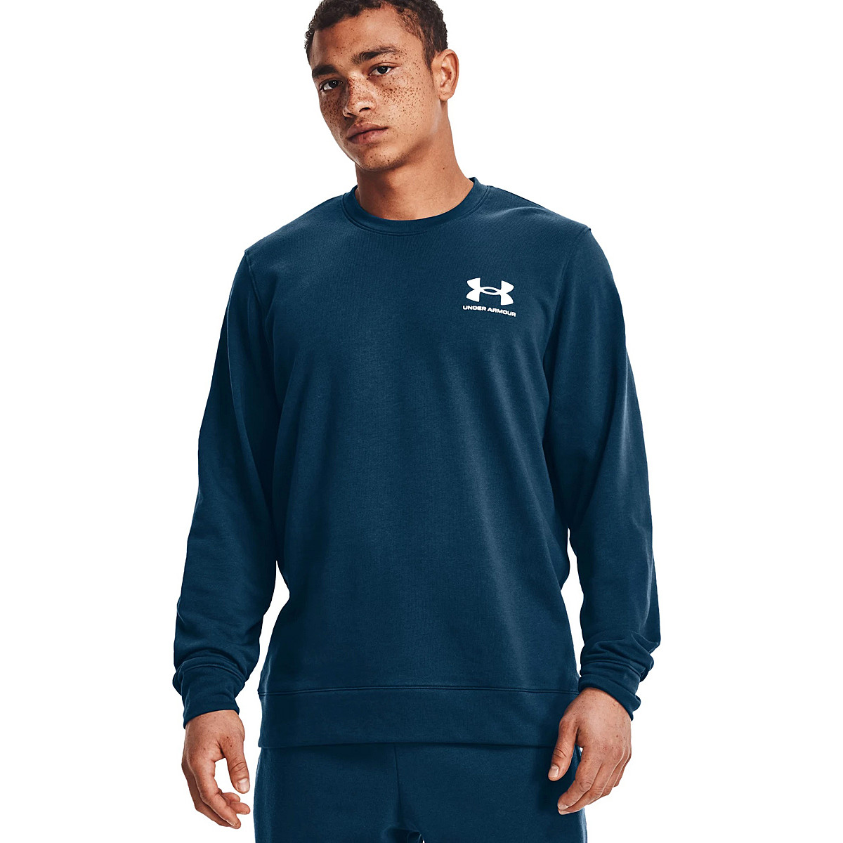 Felpa under armour grigia e blu new arrivals