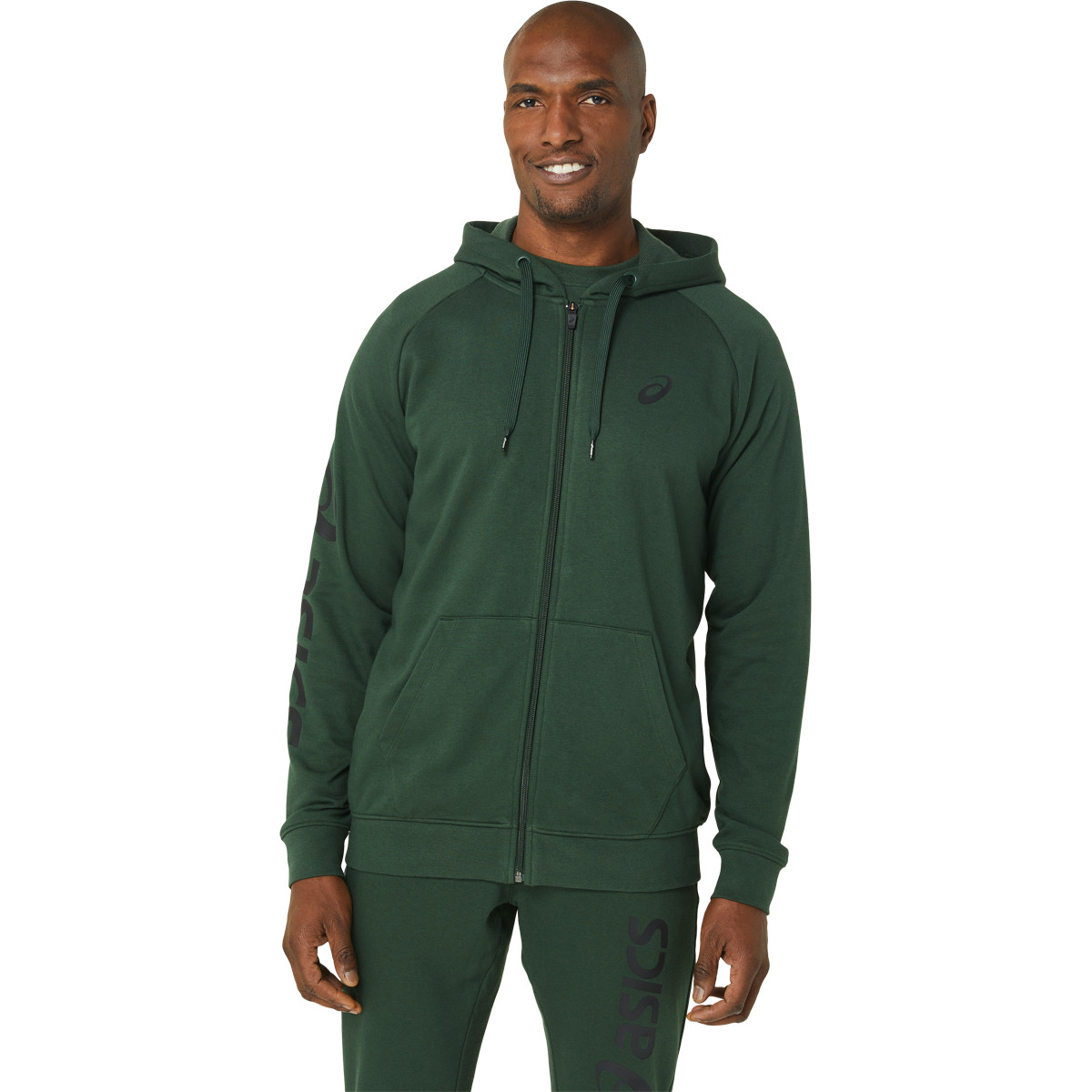 FELPA ASICS BIG LOGO CON CAPPUCCIO FULL ZIP ASICS Uomo Abbigliamento Tennispro